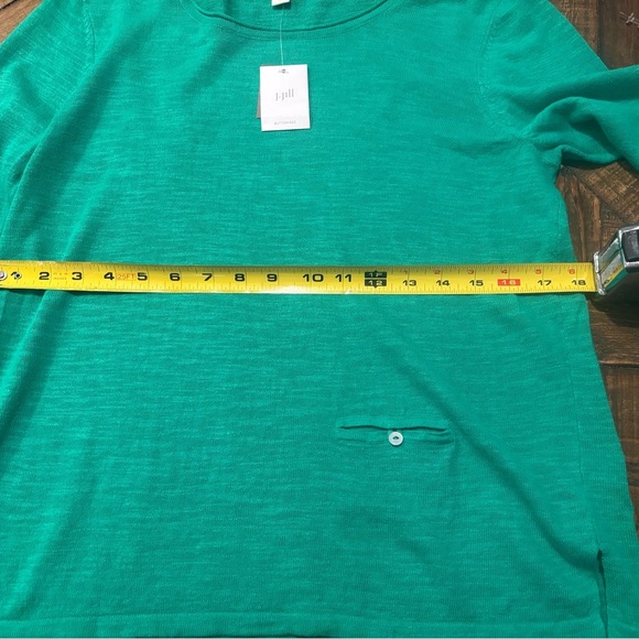 J. Jill NWT Surf Green Long Sleeve Tee. Linen cotton blend. Size small - Picture 10 of 13